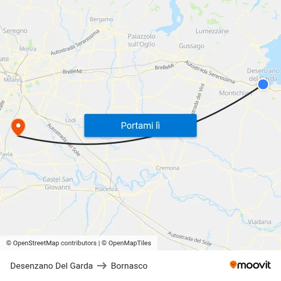 Desenzano Del Garda to Bornasco map