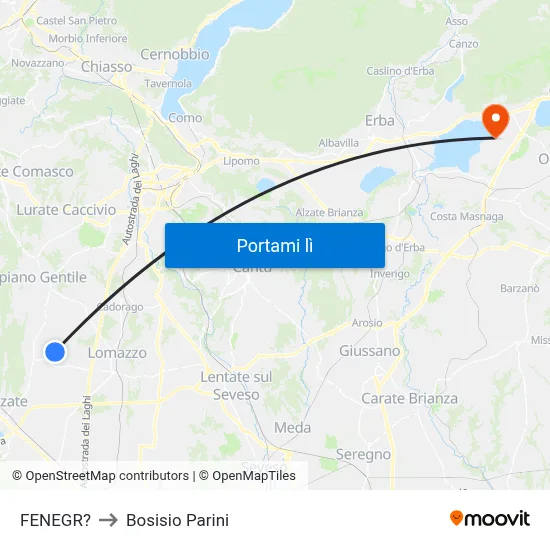FENEGR? to Bosisio Parini map