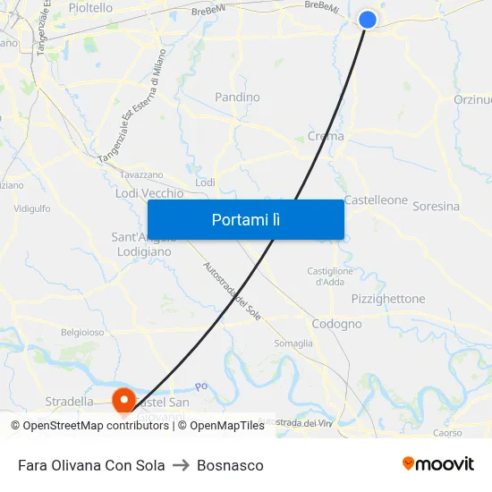 Fara Olivana Con Sola to Bosnasco map