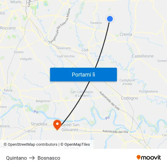 Quintano to Bosnasco map