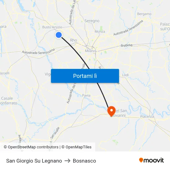 San Giorgio Su Legnano to Bosnasco map