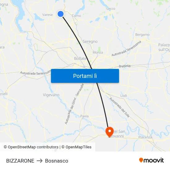 BIZZARONE to Bosnasco map
