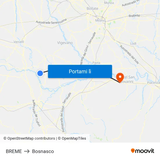 BREME to Bosnasco map