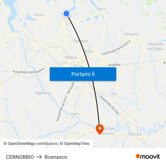 CERNOBBIO to Bosnasco map