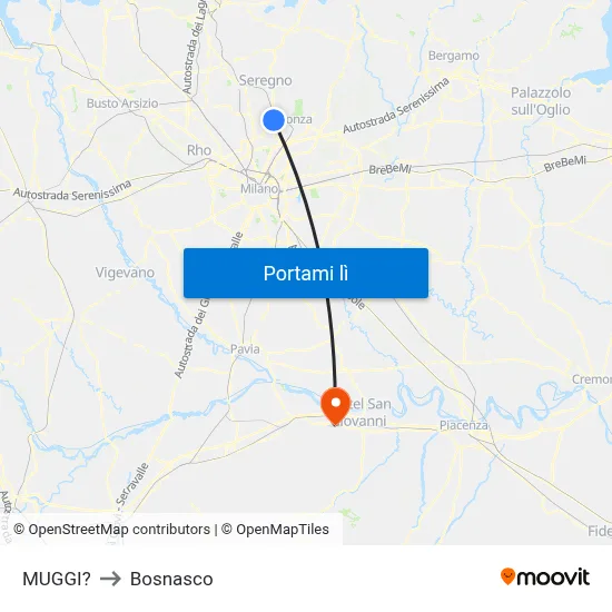 MUGGI? to Bosnasco map
