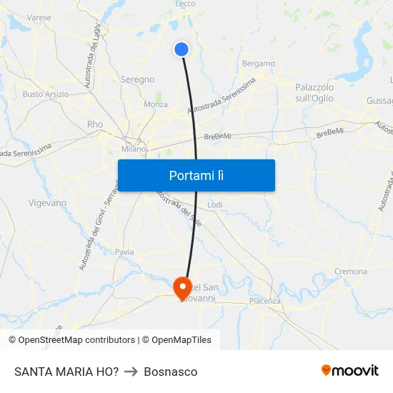 SANTA MARIA HO? to Bosnasco map