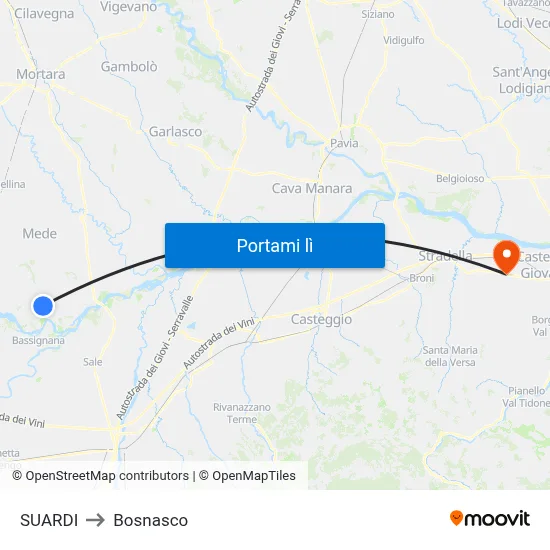 SUARDI to Bosnasco map