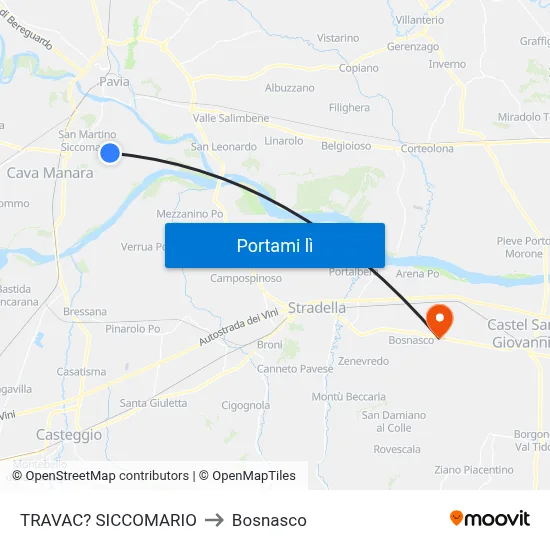TRAVAC? SICCOMARIO to Bosnasco map