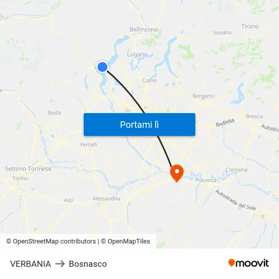 VERBANIA to Bosnasco map