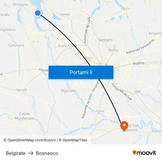 Belgirate to Bosnasco map