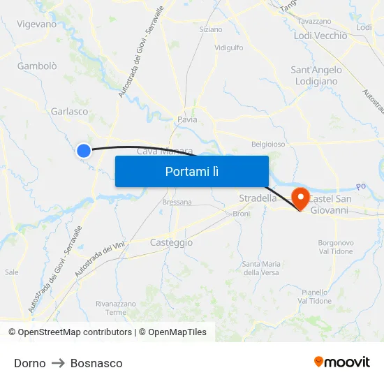 Dorno to Bosnasco map