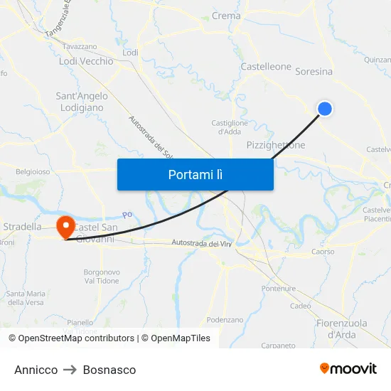 Annicco to Bosnasco map