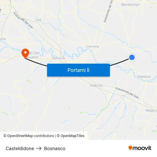 Casteldidone to Bosnasco map