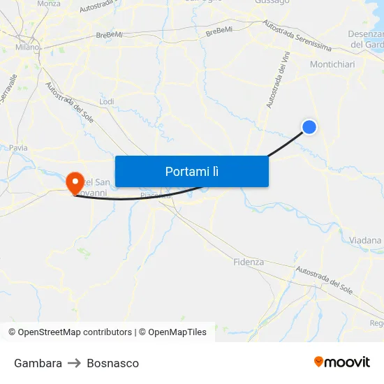 Gambara to Bosnasco map