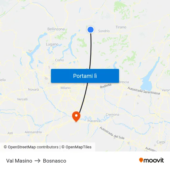 Val Masino to Bosnasco map