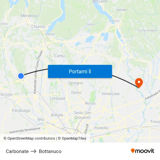 Carbonate to Bottanuco map