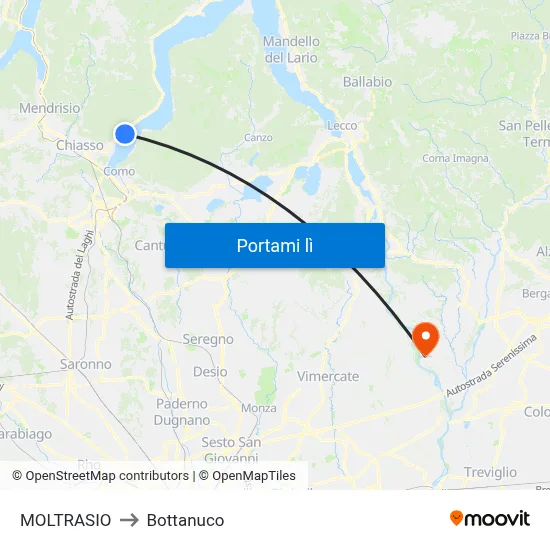 MOLTRASIO to Bottanuco map