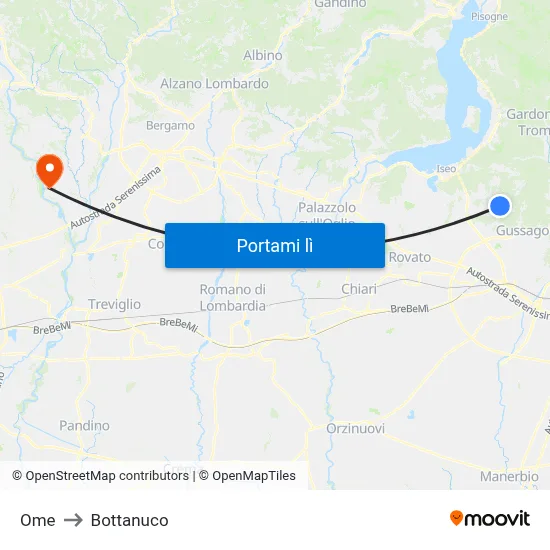 Ome to Bottanuco map
