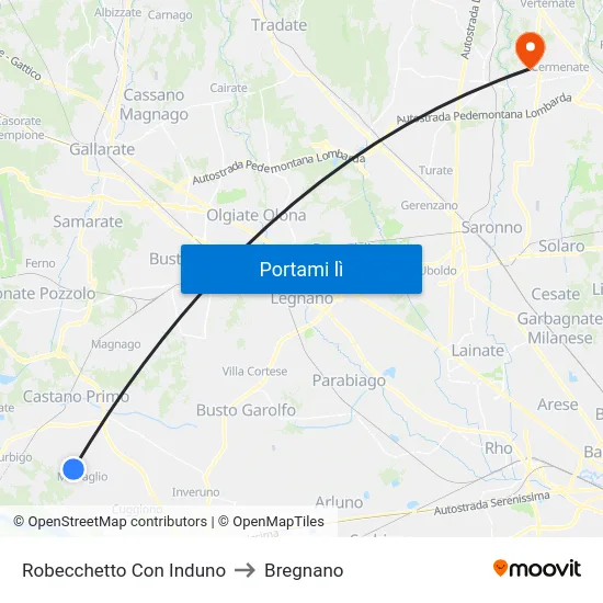 Robecchetto Con Induno to Bregnano map