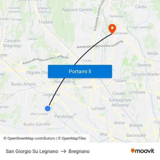 San Giorgio Su Legnano to Bregnano map