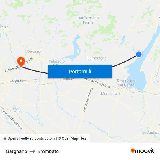 Gargnano to Brembate map