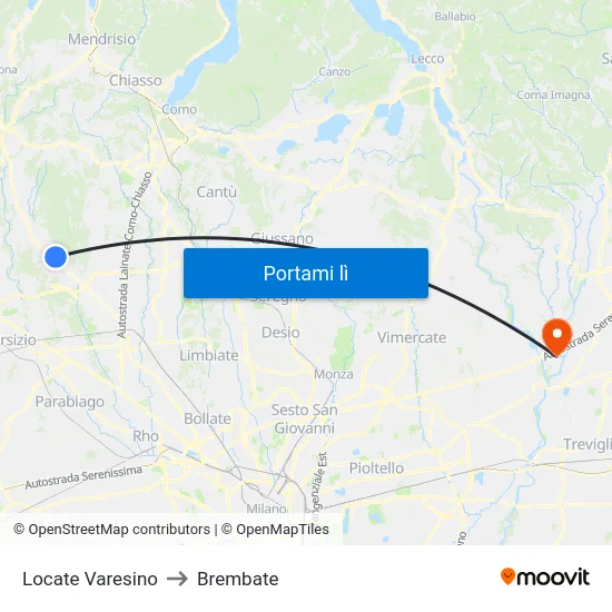 Locate Varesino to Brembate map
