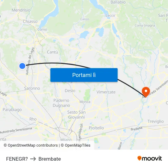 FENEGR? to Brembate map