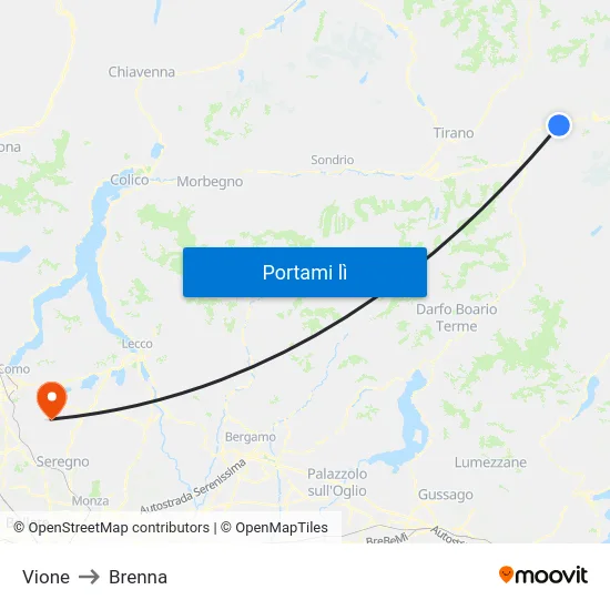 Vione to Brenna map