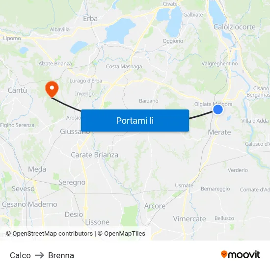 Calco to Brenna map