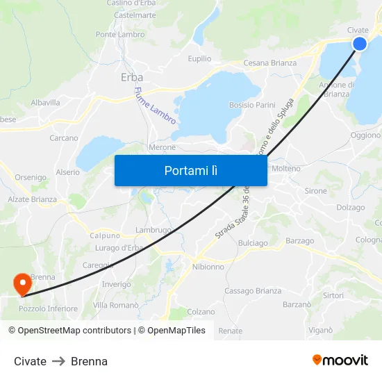 Civate to Brenna map