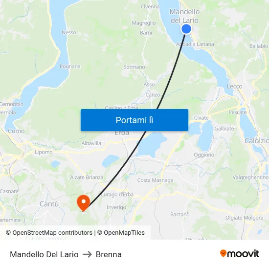 Mandello Del Lario to Brenna map