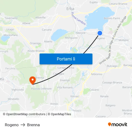 Rogeno to Brenna map