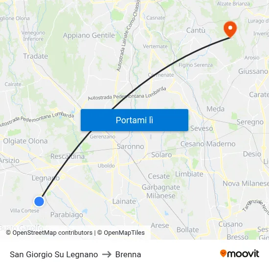 San Giorgio Su Legnano to Brenna map