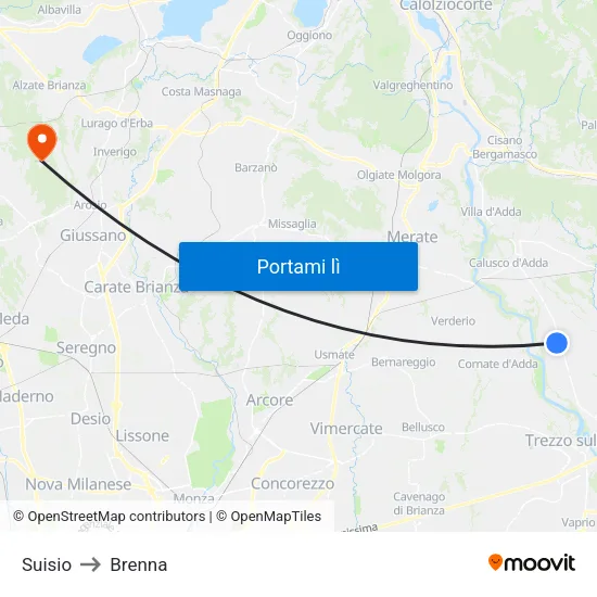 Suisio to Brenna map