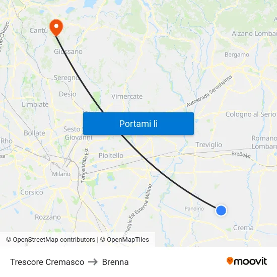 Trescore Cremasco to Brenna map