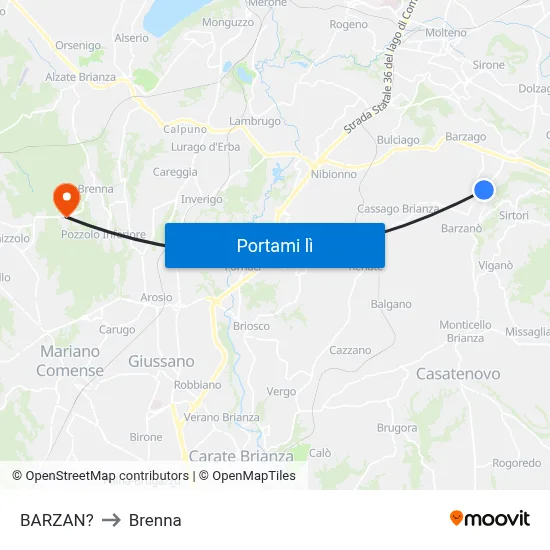 BARZAN? to Brenna map