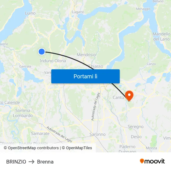 BRINZIO to Brenna map