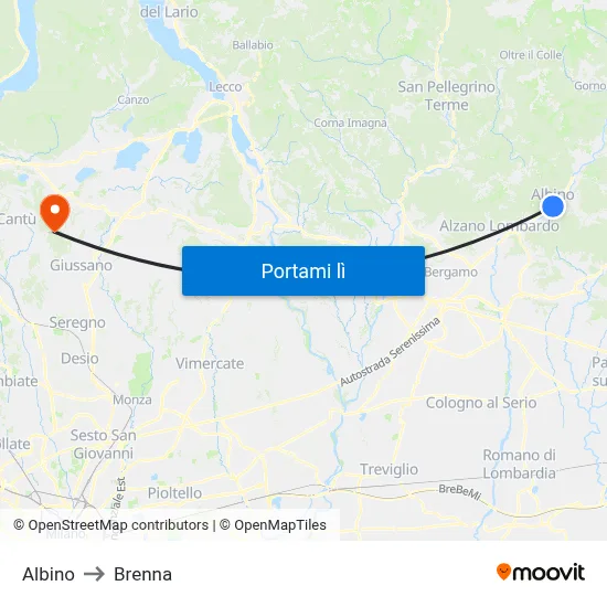 Albino to Brenna map