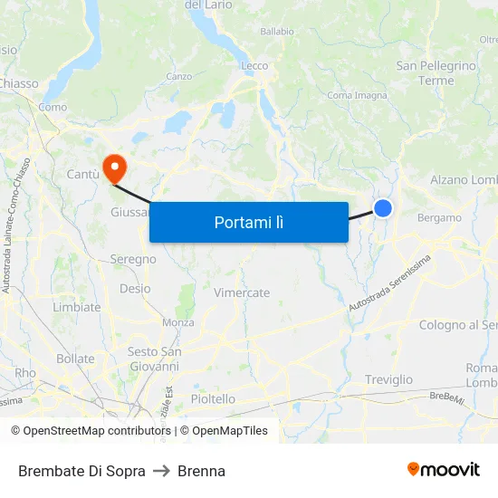 Brembate Di Sopra to Brenna map