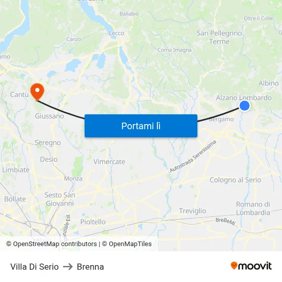 Villa Di Serio to Brenna map