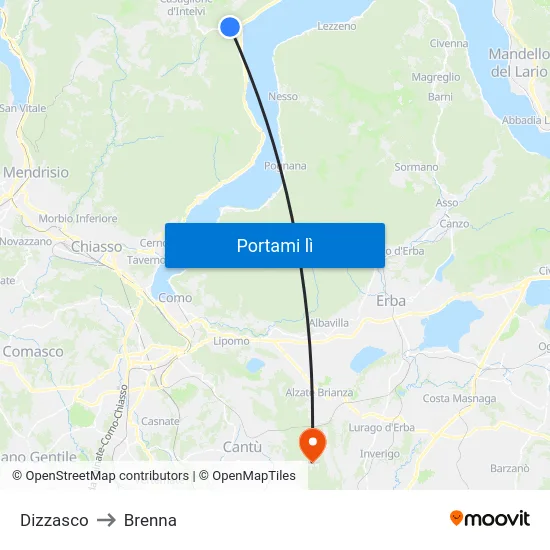 Dizzasco to Brenna map