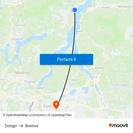 Dongo to Brenna map