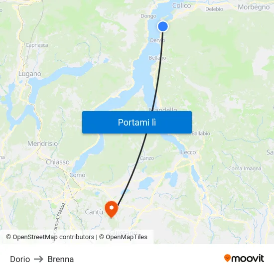 Dorio to Brenna map