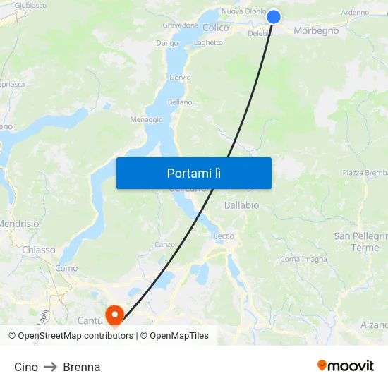 Cino to Brenna map