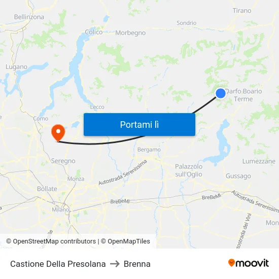 Castione Della Presolana to Brenna map
