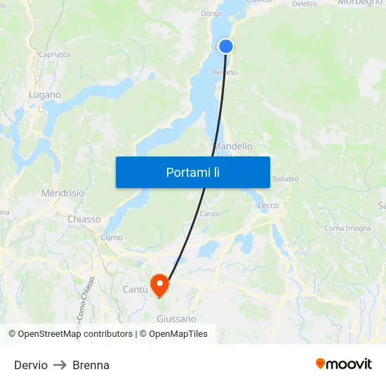 Dervio to Brenna map