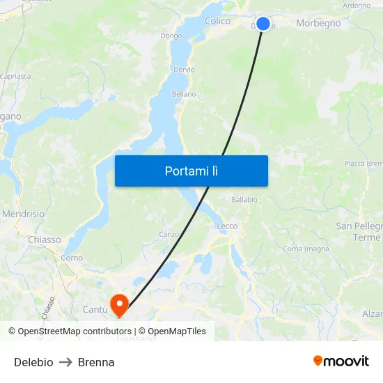 Delebio to Brenna map
