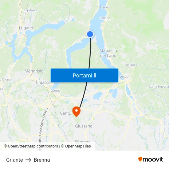 Griante to Brenna map