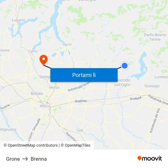 Grone to Brenna map