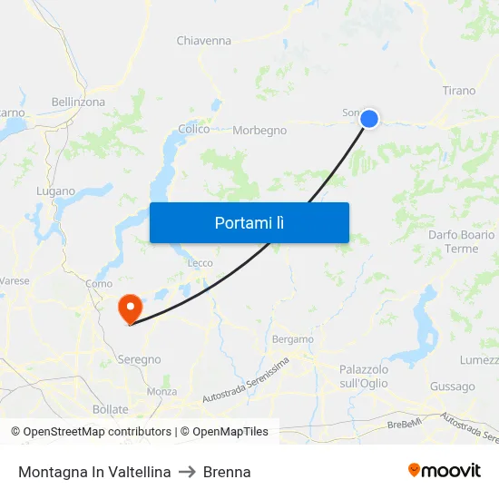 Montagna In Valtellina to Brenna map